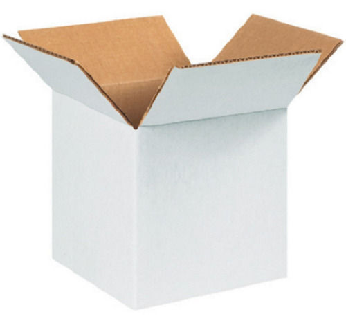 White 3 Ply Eco Friendly Square Glossy Finish Plain Cardboard Corrugated Carton Box 