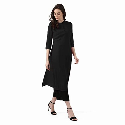 Top 30 Latest Plain Black Kurti Designs for Women (2023) - Tips and Beauty
