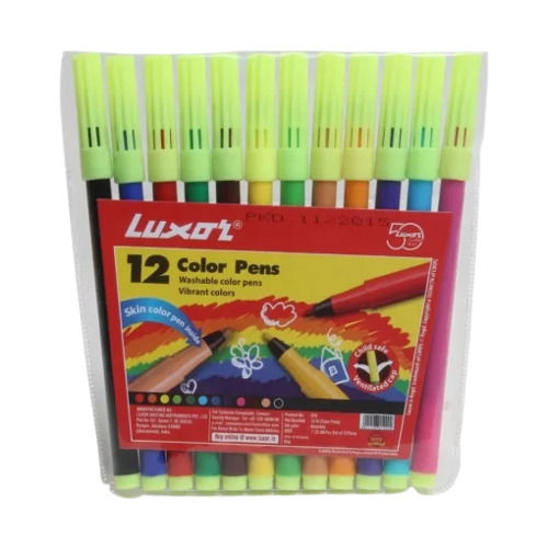 Multicolor Light Weight And Durable Plastic Body Waterproof Sketch Pens, Set Of 12