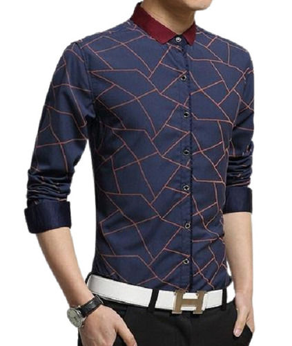 Multicolor Comfortable Full Sleeves Straight Collar Designer Printed Soft Cotton Shirt For Men 