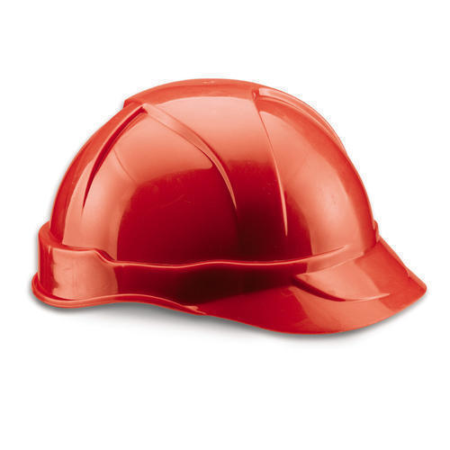  निर्माण के लिए प्लेन एचडीपीई मटेरियल रेड एक्मे सेफ्टी हेलमेट 