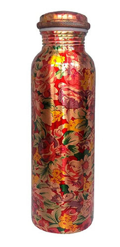 Multicolored Leak-Proof Floral Print Matt Finished Copper Antique Water Bottle Capacity: 500 Milliliter (Ml)