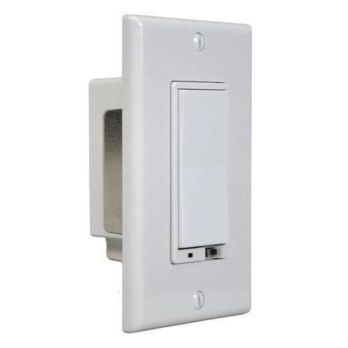 White Plastic Rectangular Wall-Mount Dimmer Switch With 6 Amp Current Max. Voltage: 500 Watt (W)