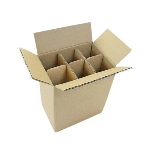 Brown Biodegradable Plain Corrugated Cardboard Box For Bottle Packaging