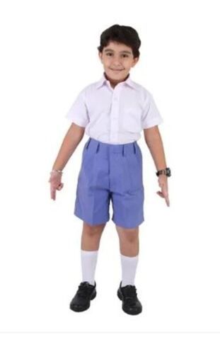 Regular Fit Short Sleeve Spread Collar Plain School Uniform Half Paint And Shirt