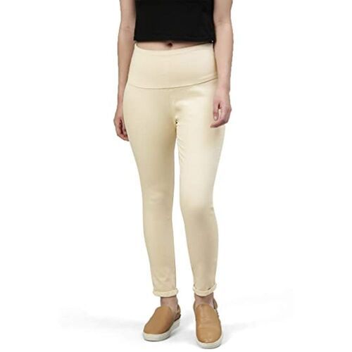 Skin Color Stylish Silm Fit Ladies Plain Jeggings For Daily Wear