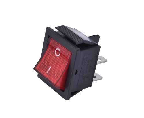 Red And Black Illuminated Push Button With 6 Amp Power Contact Resistance: 2 Ohm-Meter  (Î©âM)