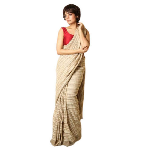 Party Wear Beige Off White Pure Ketia Silk Handloom Saree, Length 5.5 Meter For Ladies With With Blouse Piece