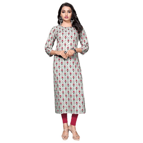 Green Women'S Straight Crepe And Classy Stitched Straight Cotton Kurti Pant Set 