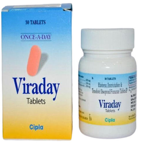  Efavirenz, Emtricitabine and Tenofovir Disoproxil Fumarate Tablet Ip Viraday