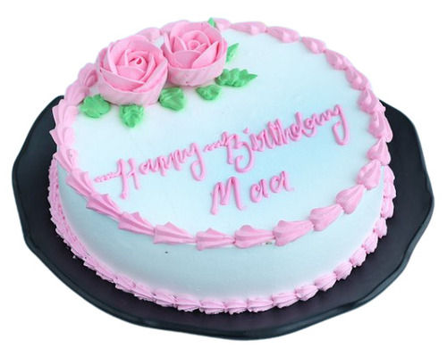 Food Grade Round Sweet And Delicious Eggless And Fresh Vanilla Birthday Cake