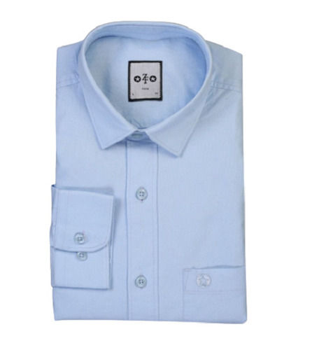 Straight Collar Regular Fit And Formal Wear Plain Cotton Shirt For Men