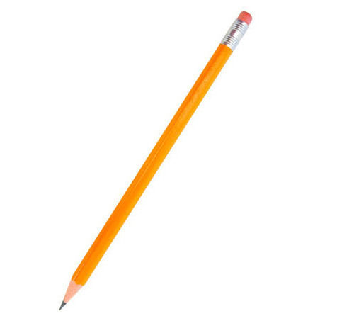 Lightweight 6.7 Inches Round Graphite And Extra Dark Rubber Tipped Wooden Pencil 