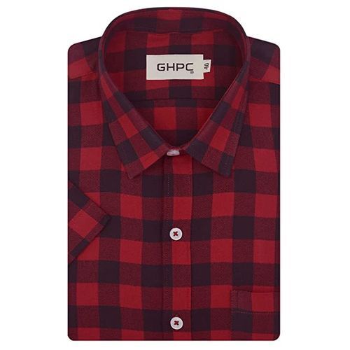 Black Men'S New Trendy And Fashionable Casual Full Sleeves Pure Cotton Checks Shirt 