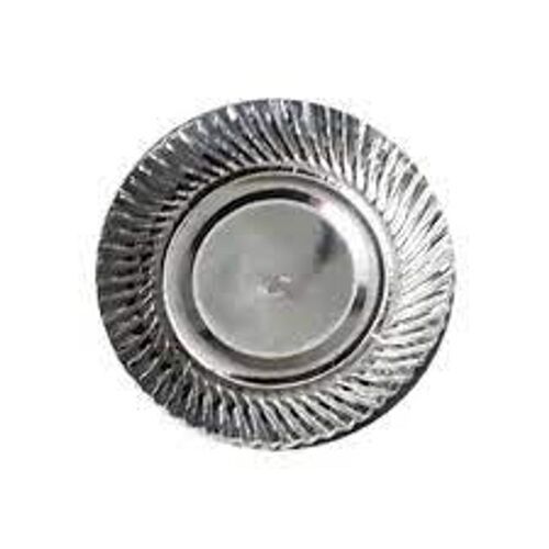 Light Weight Standard Size Round Shaped Silver Coated Disposable Paper Plate Application: Industrial