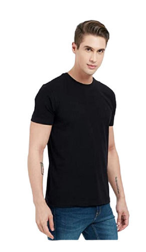 Mens Regular Fit Round Neck Short Sleeves Plain Cotton Blend T Shirt  Age Group: Adult