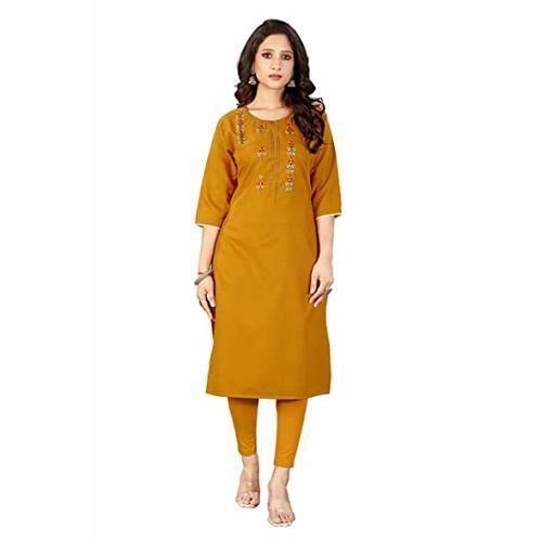 Soft Smooth Comfortable Simple Attractive Causal Wear Embroidery Cotton Kurti 
