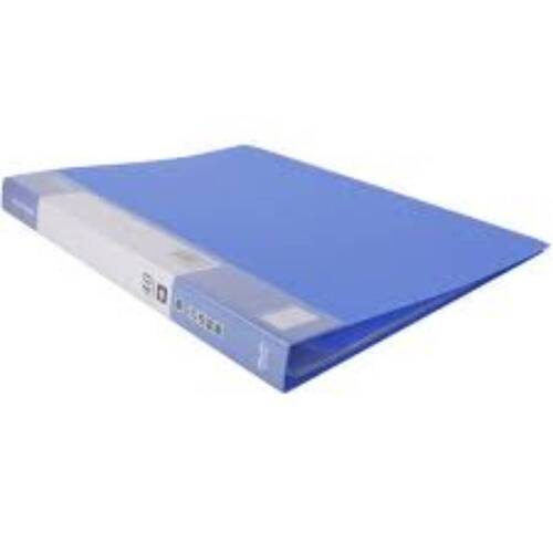 Flexible A4 Size Paper Storage Faux Leather Portfolio Document Blue File Folder