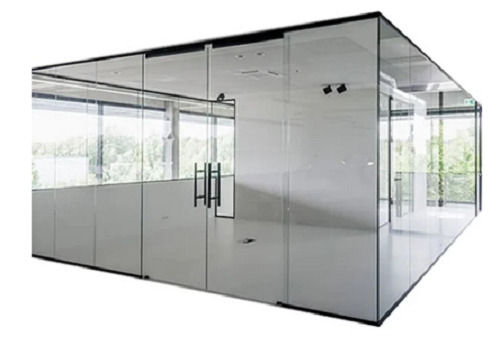 Machine Made Highly Durable With Hinged Style Black And White Designer Aluminum Office Partition