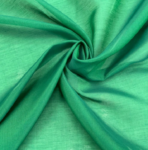 Green Easily Washable 100 Meter Long 230 Gsm Plain Pure Cotton Silk Fabric