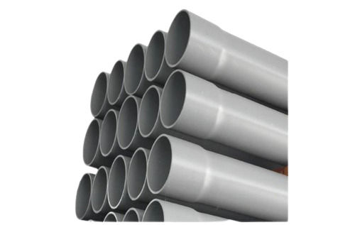 Grey 10 Meter 1.5 Mm Thick Seamless Round Poly Vinyl Chloride Plumbing Pipes