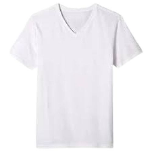 Mens Plain V Neck Short Sleeve Casual Wear Regular Fit Cotton White T Shirt Gender: Male