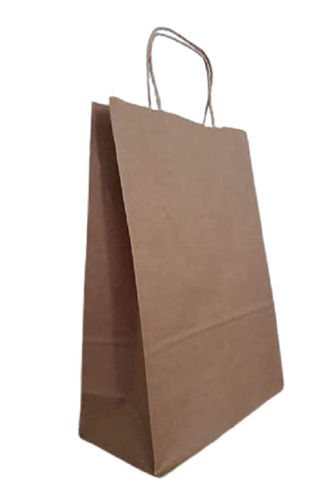 Brown 5 Kilograms Storage Disposable Rectangular Plain Rope Handle Kraft Carry Paper Bag