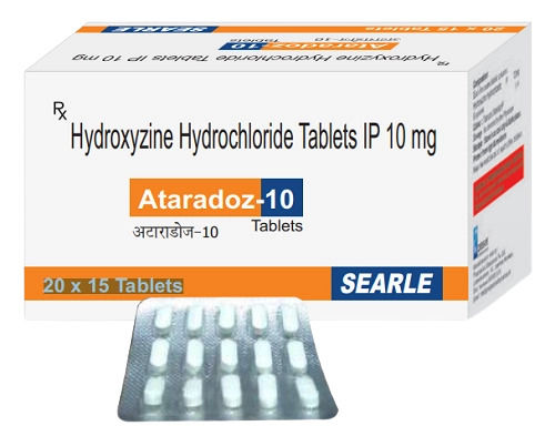 Hydroxyzine Hydrochloride Tablets Ip 10 Mg, Pack Of 20X15 Tablets General Medicines