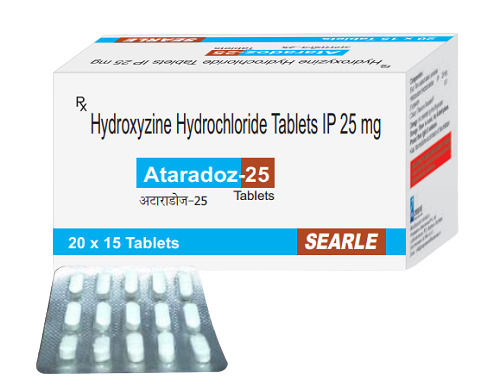 Hydroxyzine Hydrochloride Tablets Ip 25 Mg, Pack Of 20x15 Tablets