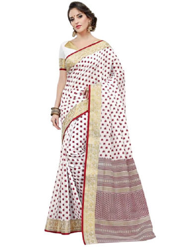 Multicolor 5 Meter Skin Friendly Party Wear And Printed Cotton Saree For Ladies