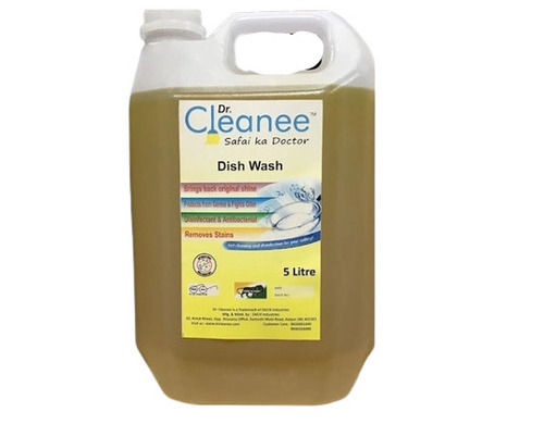 Yellow 5 Liter Lemon And Pleasant Fragrance Kills Bacteria Liquid Dish Wash 