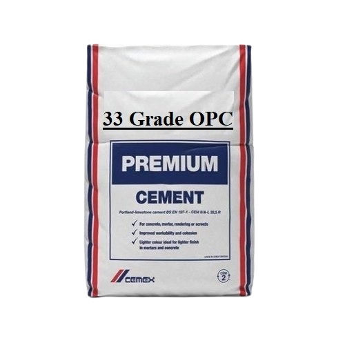 Grey Grade 33 Opc Premium Cement Packaging Size 50 Kg For Construction Use