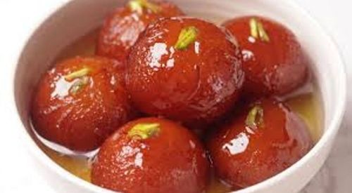 Sweet Indian Traditional Desserts Soft And Round Shaped Delicious Mouth Watering Gulab Jamun