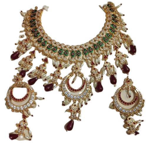 Designer Cushion Cut Diamond Artificial Necklace Set