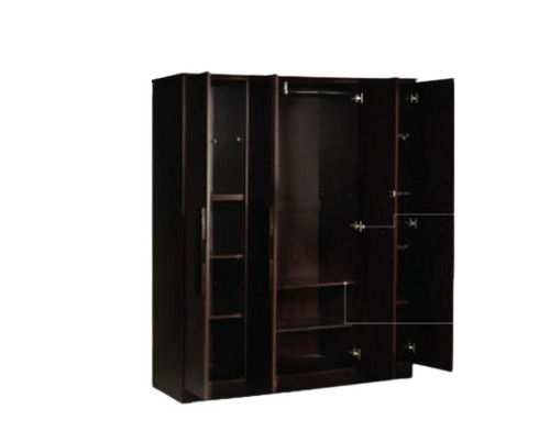 Handmade 42.5 X 152 X 181.5 Cm Size Dark Brown Color With 4 Doors Bedroom Wardrobe 