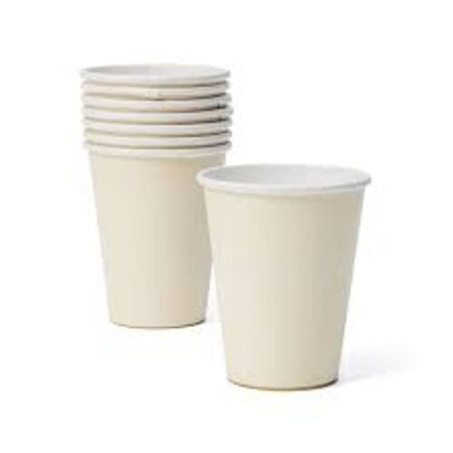 White  Bpa-Free 8 Oz Pack Of 25 Cups In One Set Coffee Or Tea Plain Disposable Paper Cups 