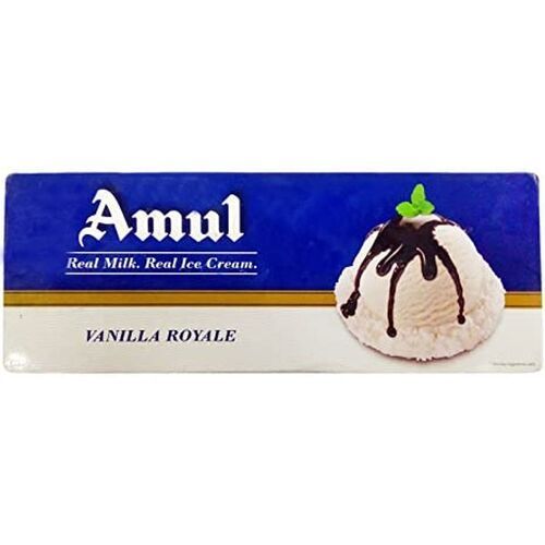  Real Milk Soft Smooth Texture Amul Vanilla Royale White Ice Cream Box