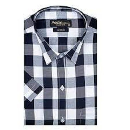 Mens Twill Cotton Check Pattern Casual Wear Shirt With Comfortable Nature Collar Style: Classic