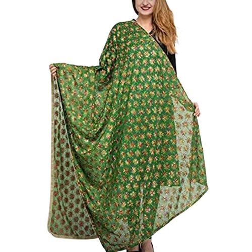 Indian Traditional Wear Designer Printed Light In Weight Fancy Green Dupatta