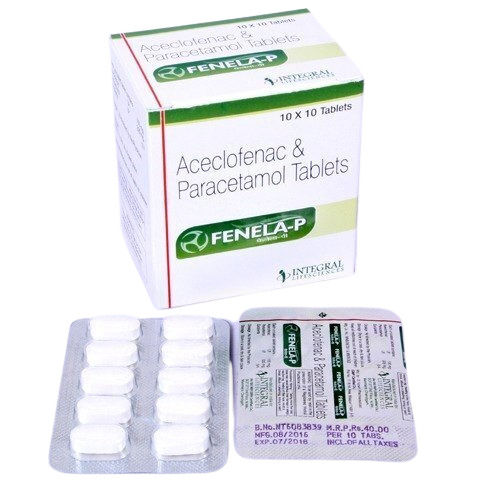 Aceclofenac (100mg) Plus Paracetamol (325mg) Fenela-P Tablets Pain-Killer 