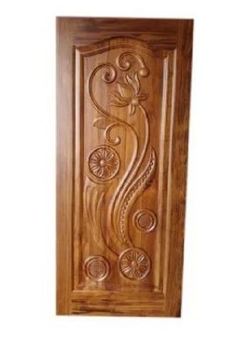 Heavy Duty Skin Friendly Brown Teak Handicraft Wooden Carving Door  Application: Interior