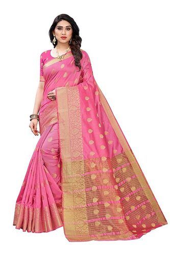 Party Wear Comfortable And Washable Traditional Printed Silk Saree With Blouse