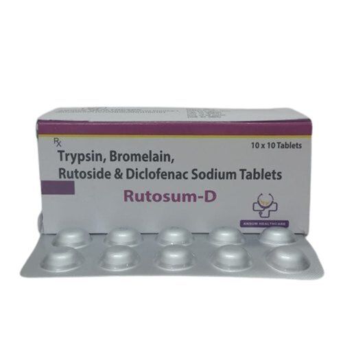 Trypsin Bromelain Rutoside & Diclofenac Tablets,10X10 Tablets Cool And Dry Place