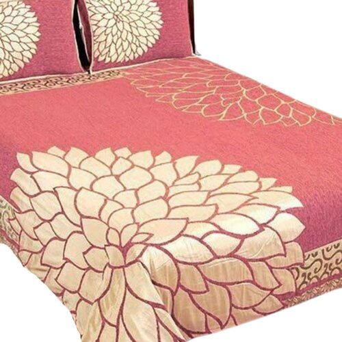 Best Quality Peach Color Pleasant Printed Cotton Double Bed Sheets