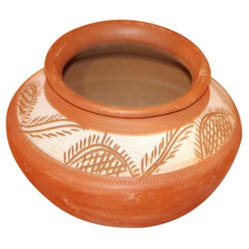 Light Weight Designer Beautiful And Stylish Look Solid Round Clay Pot