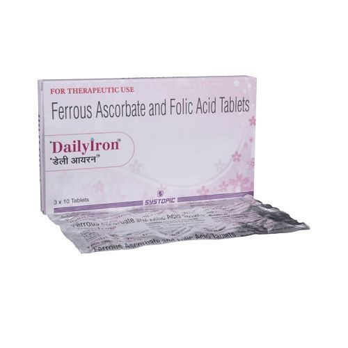 Ferrous Ascorbate And Folic Acid Tablets, 3 X 10 Tablets