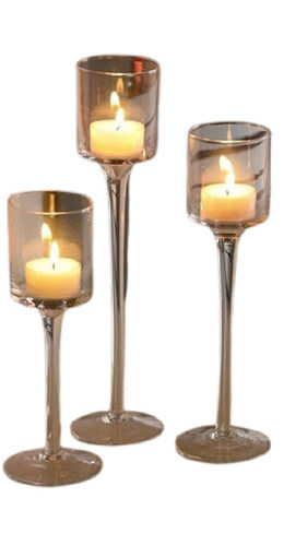 Modern And Delicate Design Set Of 3 Elegant Tea Light Glass Candle Holders