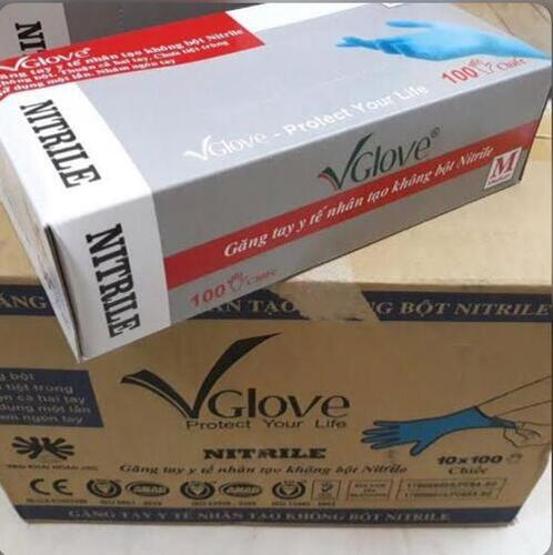 White Vglove Single Use Disposable Nitrile Examination Gloves For Medical And Hospital