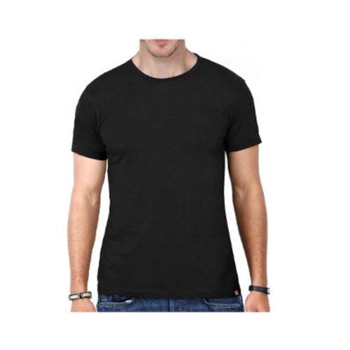 Cotton High-Quality Comfortable Round Neck Printed Black Half Sleeves Mens T Shirts