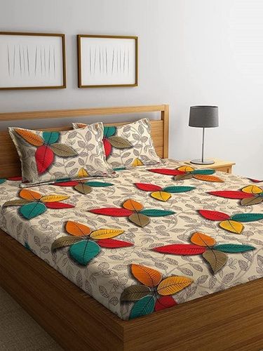 Washable Soft And Skin Friendly Comfortable Lightweight Multicolor Printed Cotton Bed Sheet